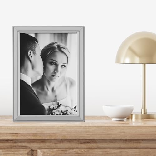 Lawrence Frames 750157 Lawrence Frames Brushed Silver Plated 5x7 Metal Picture Frame