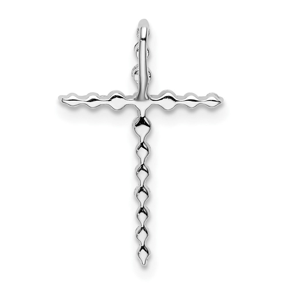 14k White Gold 1/6 carat Lab Grown Diamond VS/SI+ G+ Cross Chain Slide Pendant