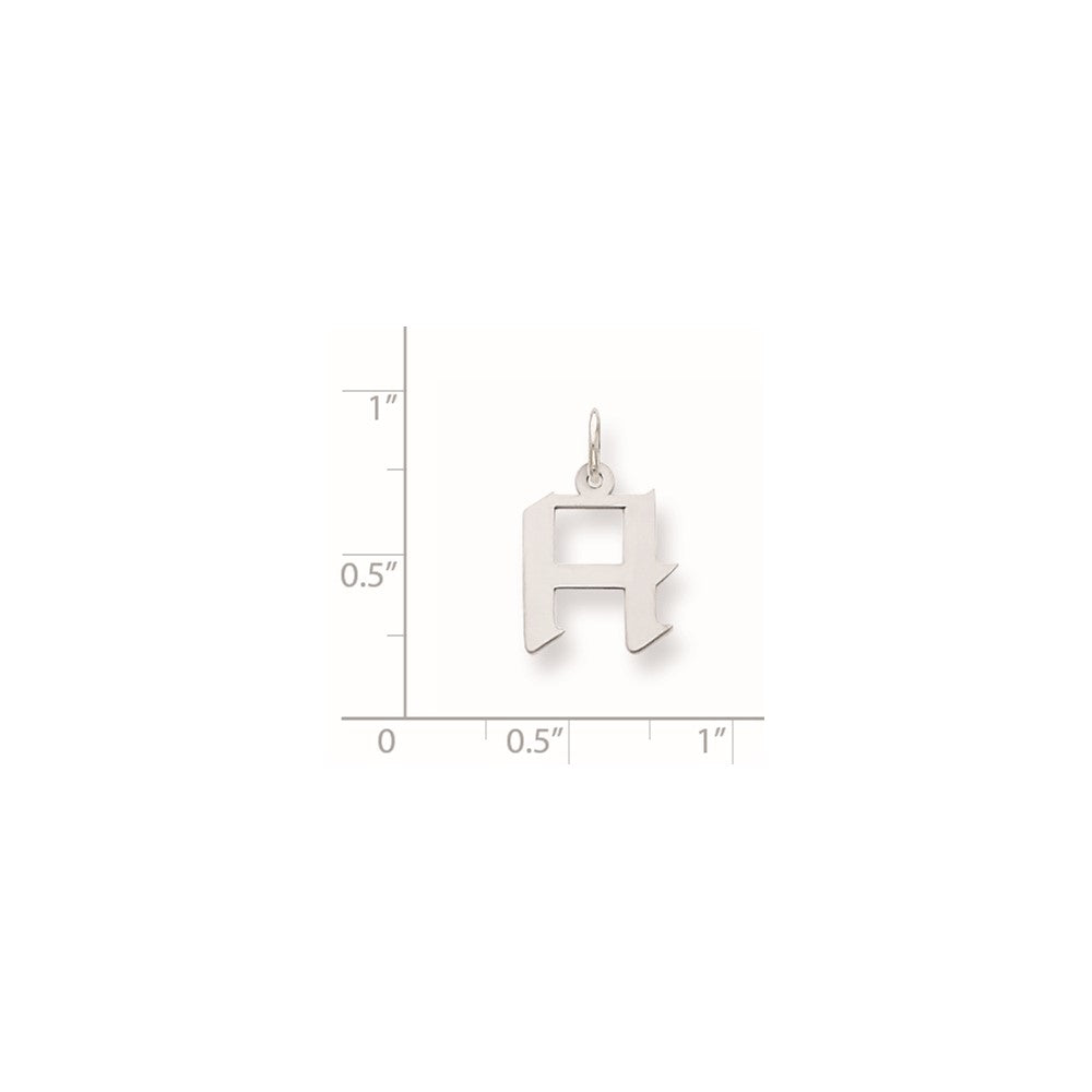 Sterling Silver Small Artisan Block Initial H Charm