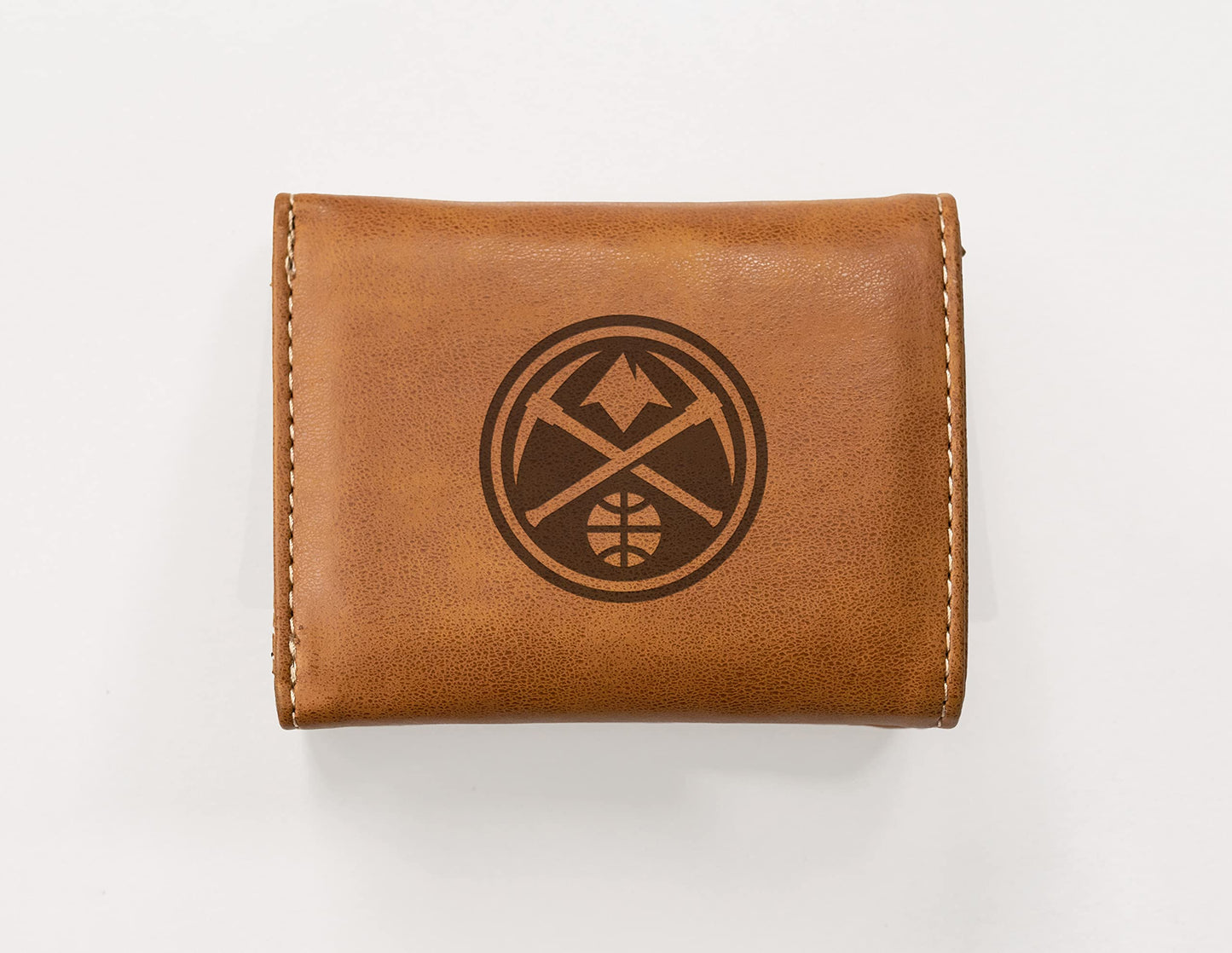 NUGGETS LASER ENGRAVED BROWN TRIFOLD WALLET