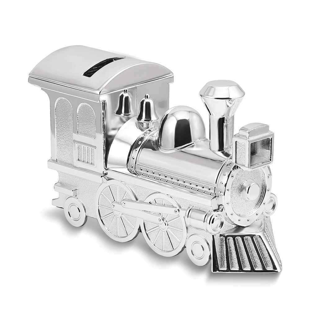 Silver-tone Finish Metal Train Bank