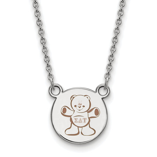 Sterling Silver 18in Official Licensed Greek Sororities Sigma Delta Tau XS Enamel Pendant w/Necklace