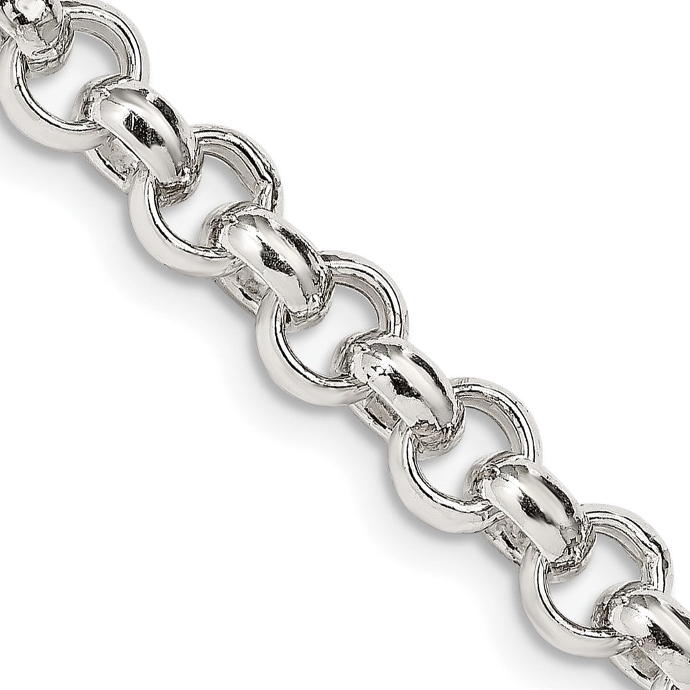 Sterling Silver 6.5mm Semi-solid Rolo Chain 18 Inches