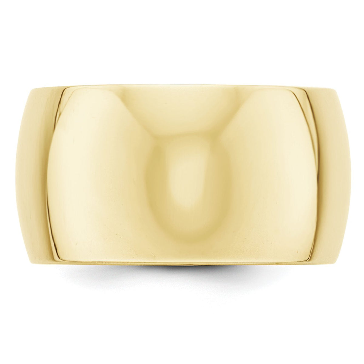 Primal Gold 10 Karat Yellow Gold 12mm Half Round Band Size 6
