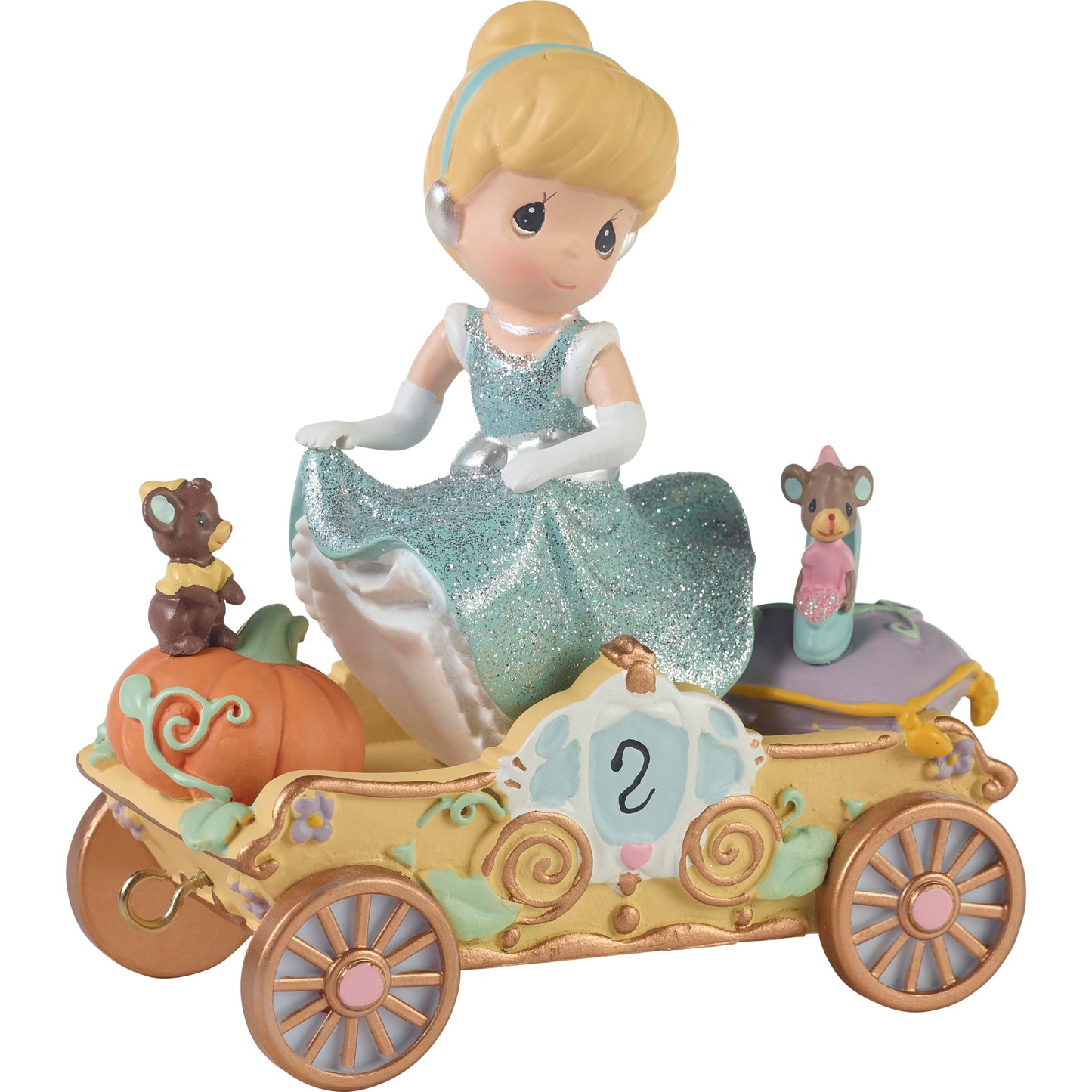 Disney Bibbidi, Bobbidi, Boo, Now You're Two!, Precious Moments Disney Birthday Princess Parade Figurine, Age 2, Count 1