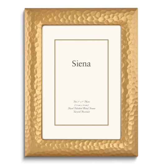 Siena Modern Hammered Frame Gold 5x7