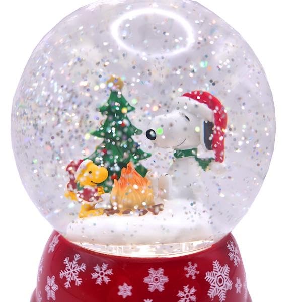 Roman 5.75" LED Lighted Snoopy Campfire Christmas Snow Globe