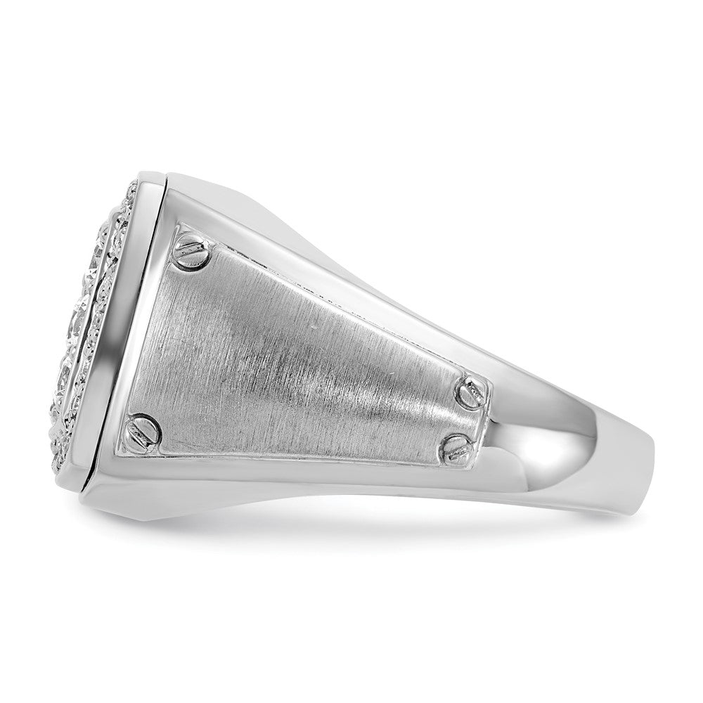 IBGoodman 14k White Gold 1 carat Lab Grown Diamond VS/SI+ G+ Complete Men's Polished and Satin Cluster Ring