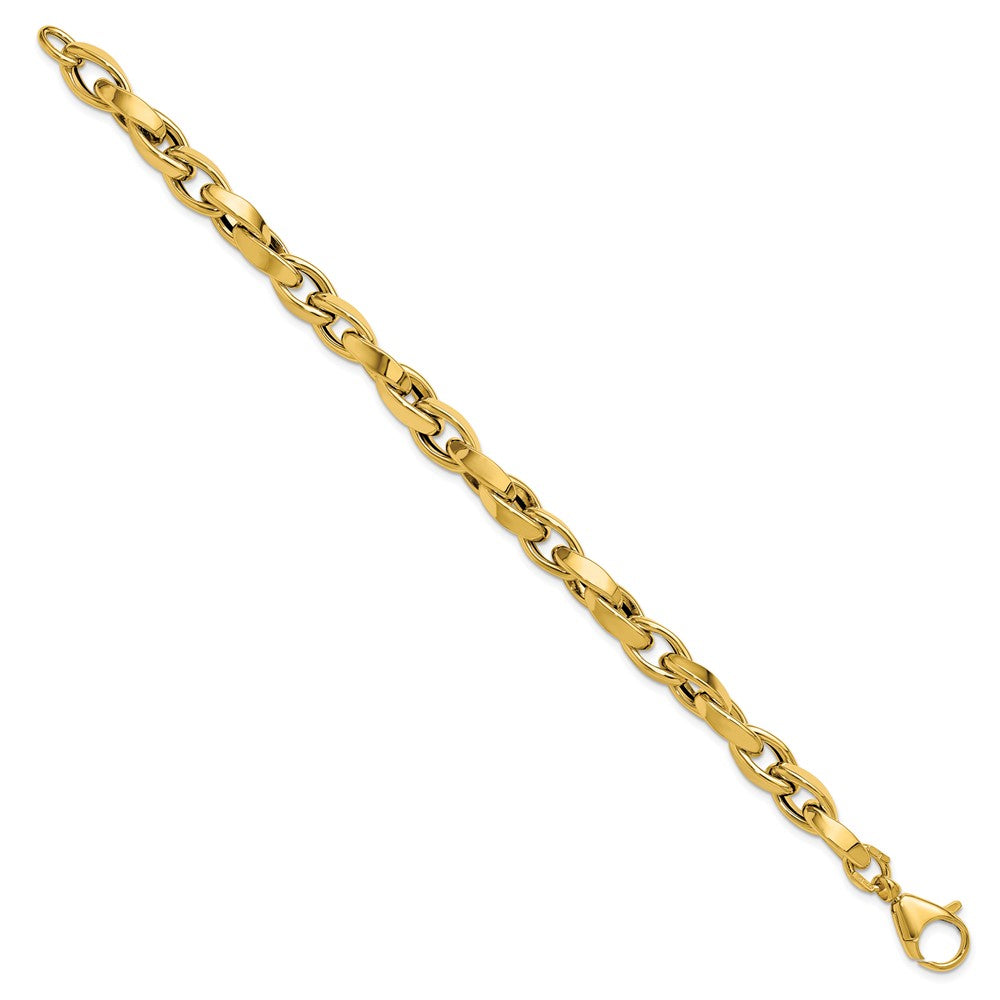 14K Polished Fancy Twisted Link Bracelet 8  inches