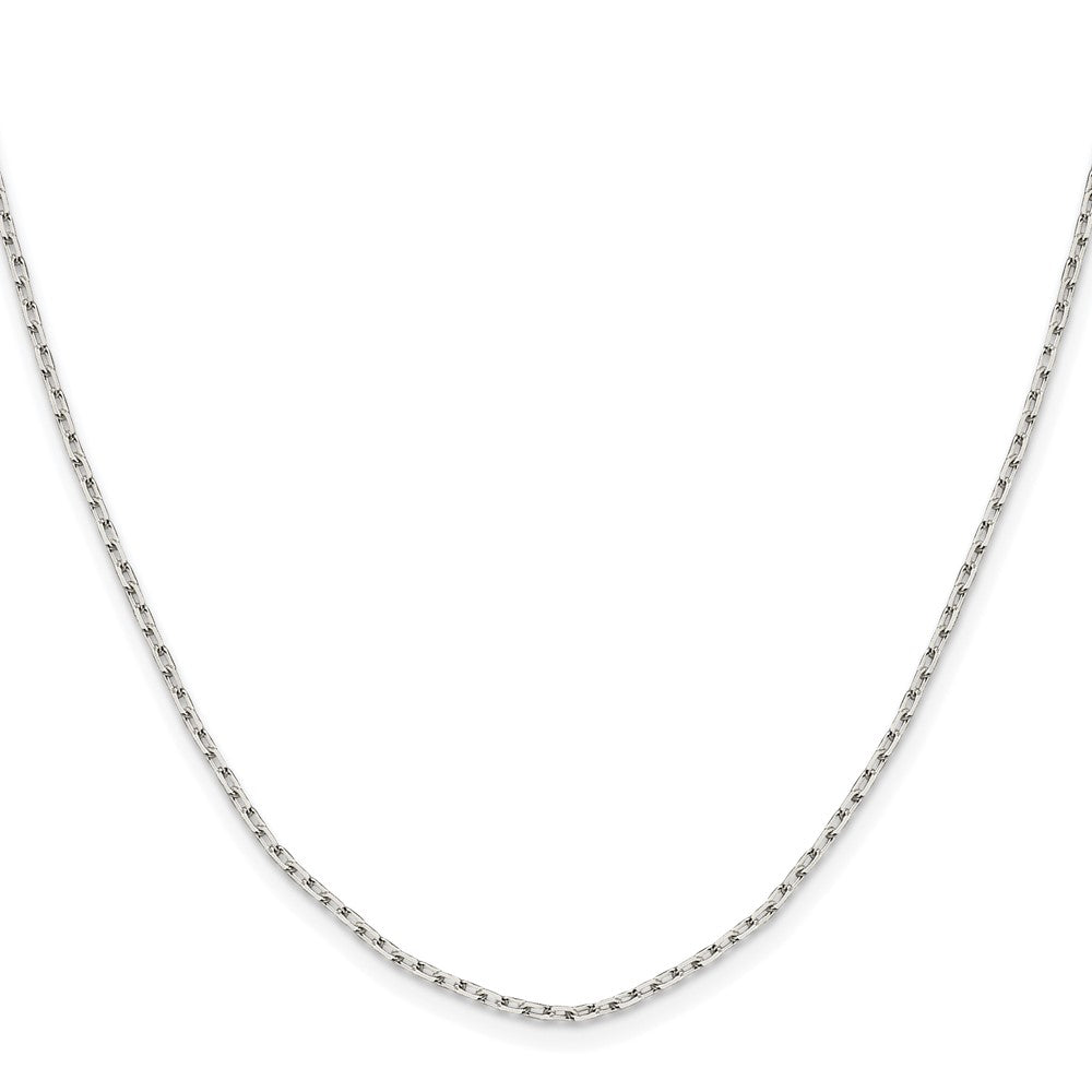 Sterling Silver Rhodium-plated 1.65mm Diamond-cut Long Link Cable Chain