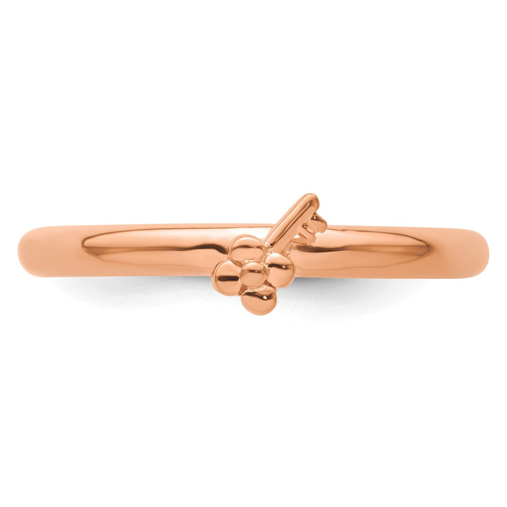 Sterling Silver Stackable Expressions Pink-plated Key Ring