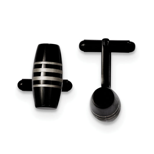 Stainless Steel Black IP-plated Cuff Links