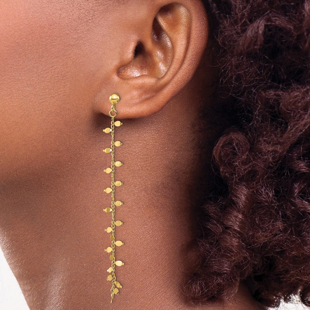Sterling Silver Gold-plated Polished Post Dangle Earrings