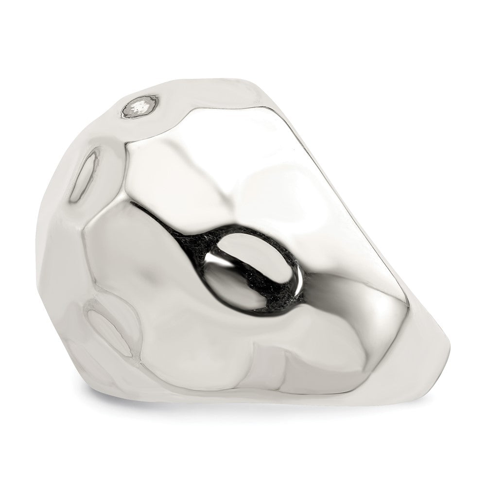 Sterling Silver Polished Textured Ring