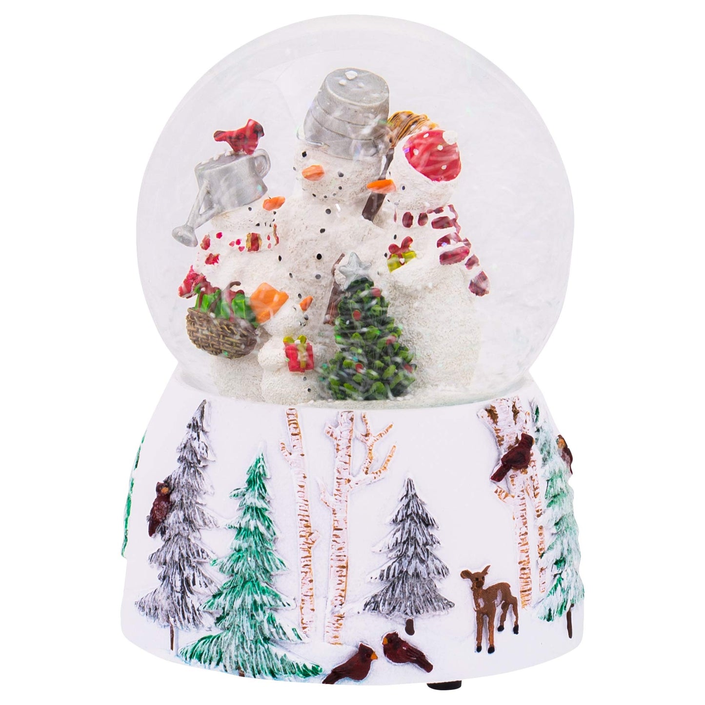 Roman 5.75" Snowman Family 100mm Dome Wind Up Glitterdome