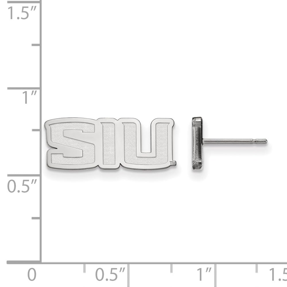 LogoArt Sterling Silver Southern Illinois University Xs Post Earrings