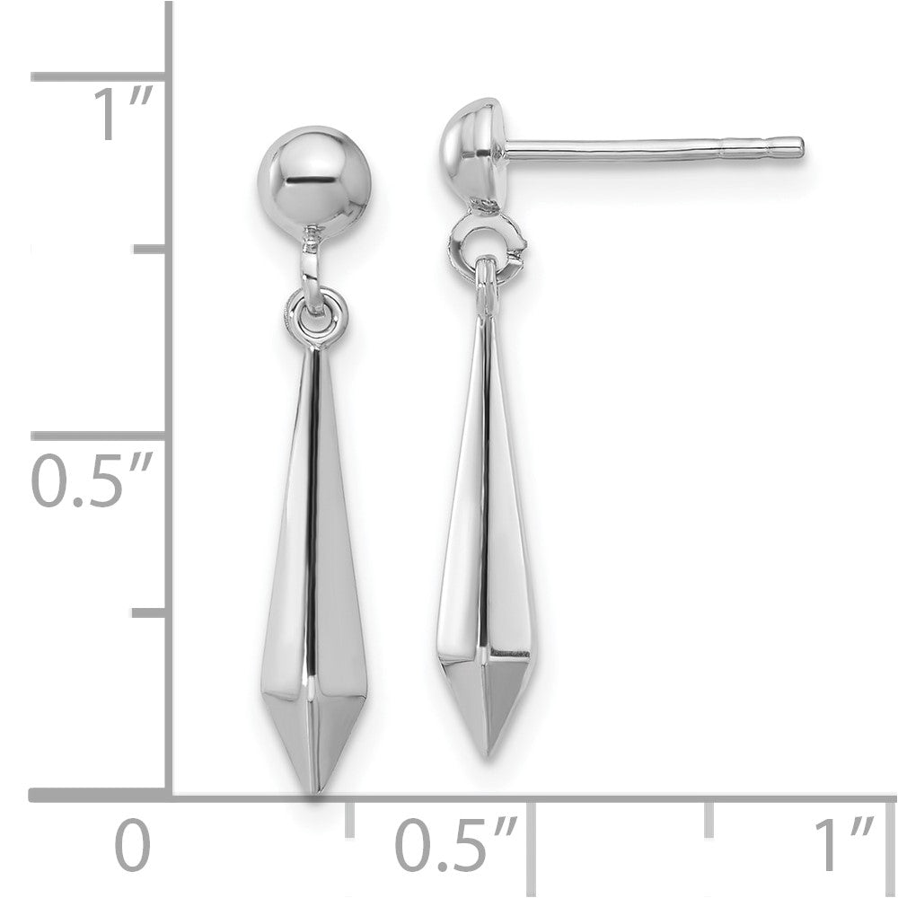 14K White Gold Polished Post Dangle Earrings