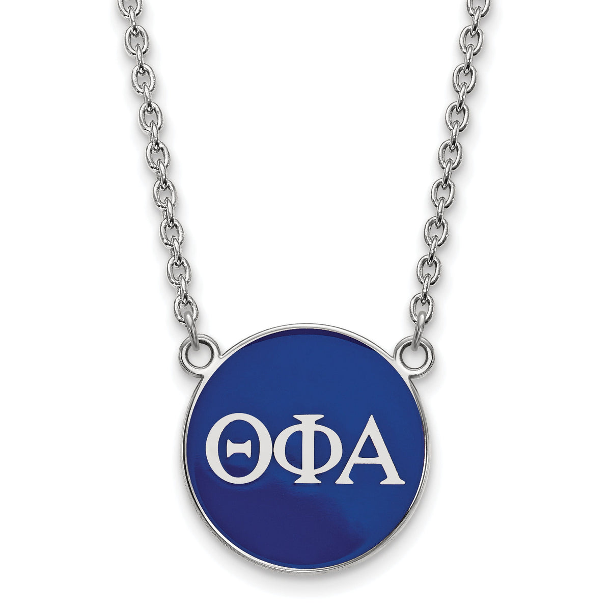 Sterling Silver 18in Official Licensed Greek Sororities Theta Phi Alpha (???) Small Enamel Pendant w/Necklace