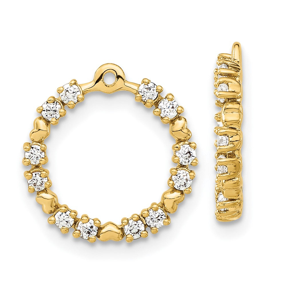 14k 3/8 carat Lab Grown Diamond VS/SI+ G+ Circle Earring Jackets