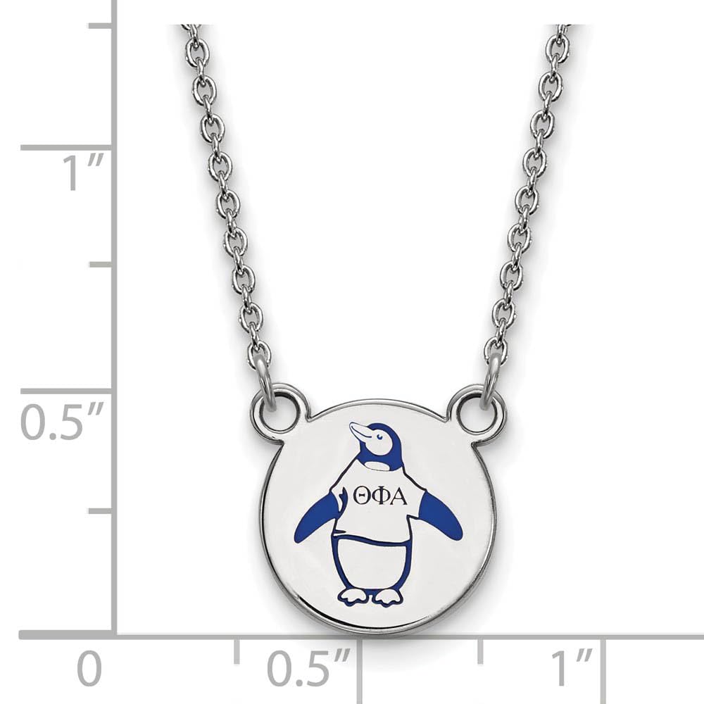 Sterling Silver 18in Official Licensed Greek Sororities Theta Phi Alpha (???) XS Enamel Pendant w/Necklace