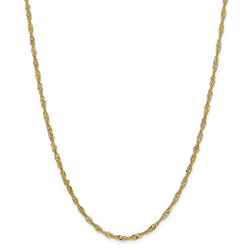 14K 20 inch 2.75mm Lightweight Singapore with Lobster Clasp Chain