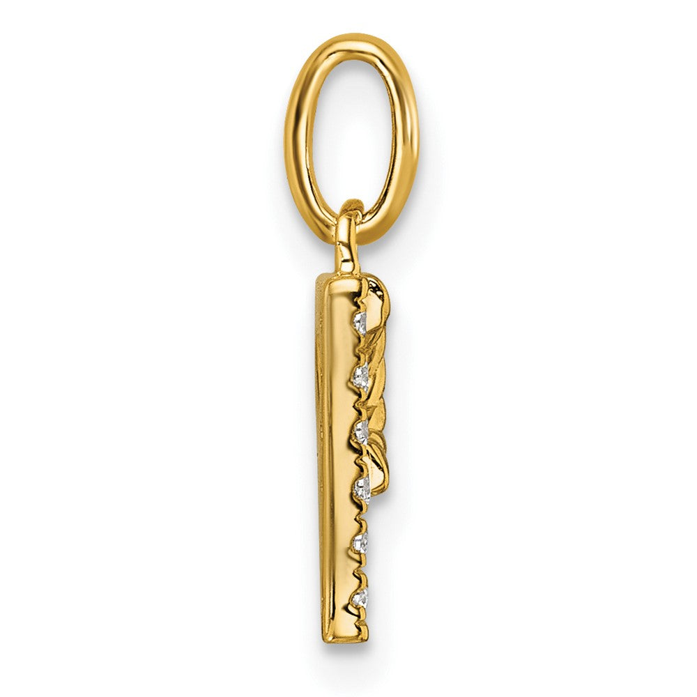 14k Twisted .05 ct. Diamond Initial P Charm