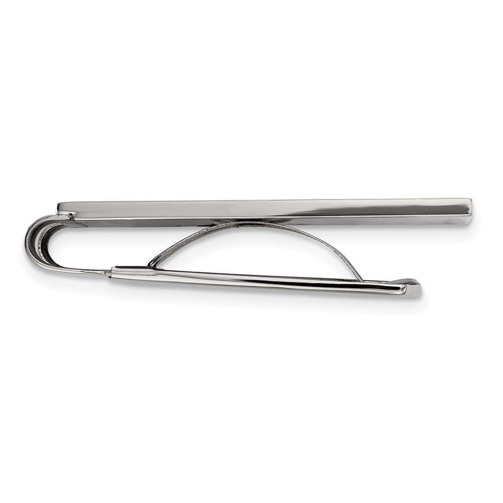 Stainless Steel Polished with Black Carbon Fiber Inlay Money Clip
