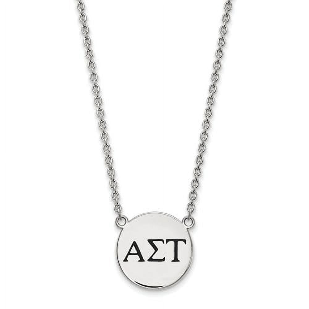 Sterling Silver 18in Official Licensed Greek Sororities Alpha Sigma Tau (???) Small Enamel Pendant w/Necklace