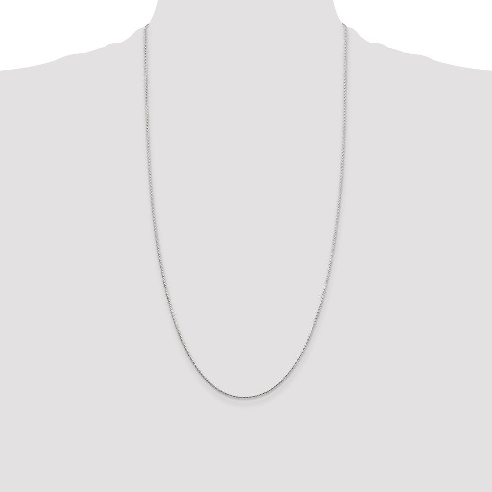 Sterling Silver 1.25mm Diamond-cut Round Spiga Chain 28 Inches