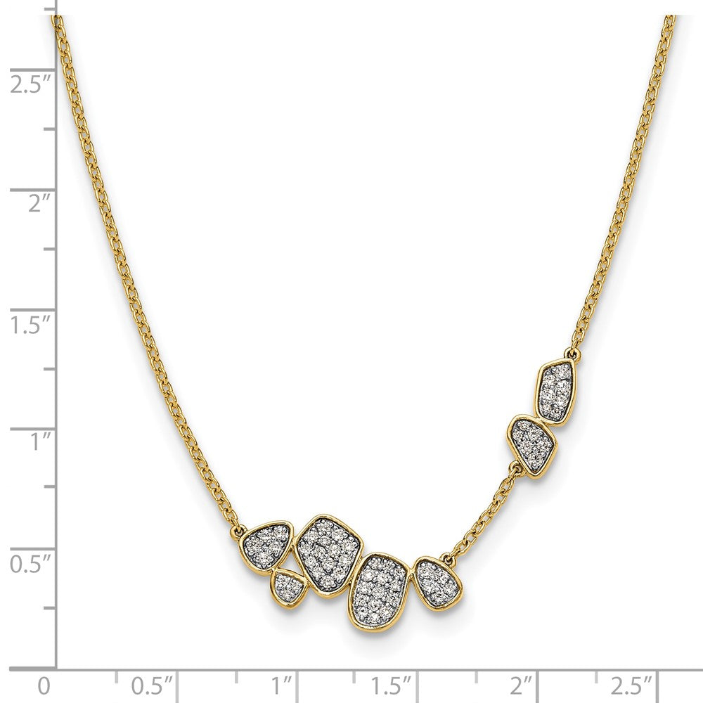 14k 1/2 carat Lab Grown Diamond VS/SI+ G+ 16 inch Fancy Cluster Necklace