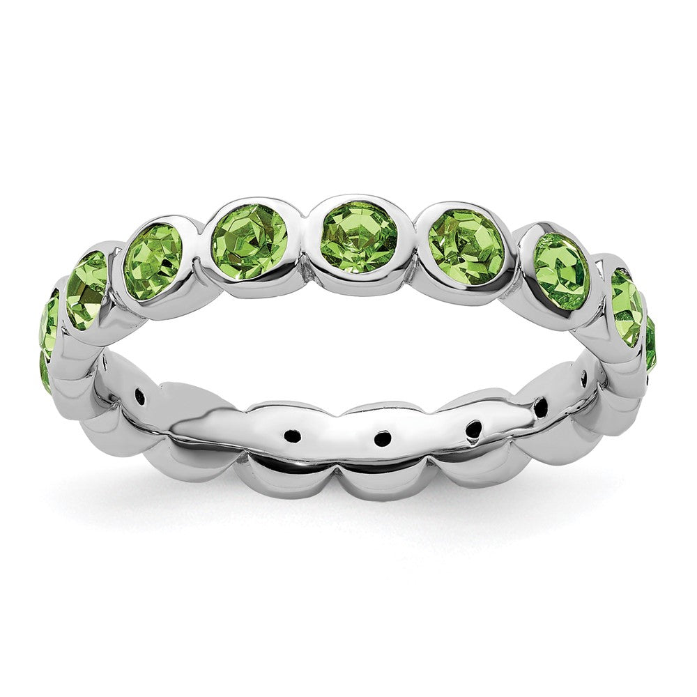 Sterling Silver Stackable Expressions August Crystal Ring Size -8