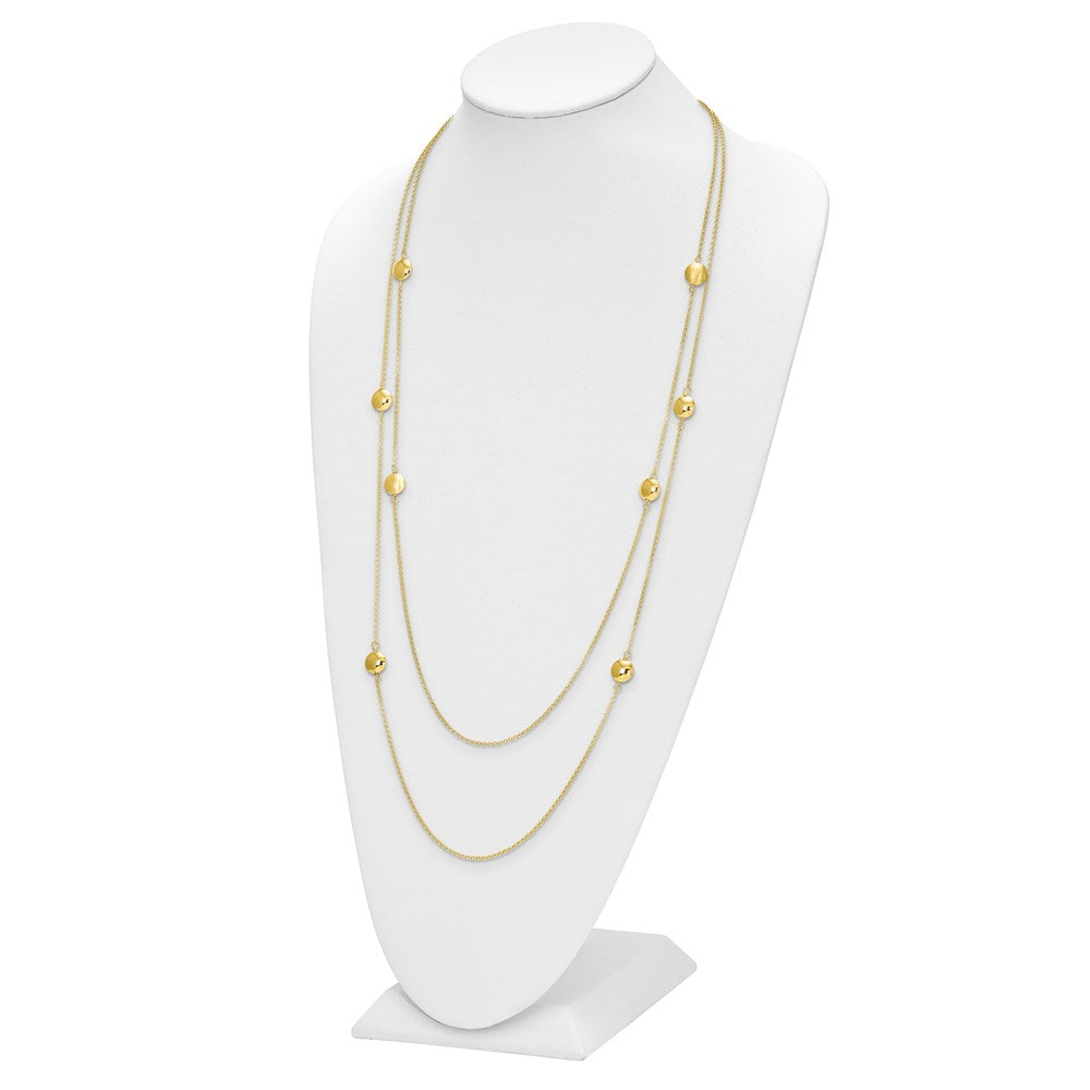 Sterling Silver Gold-tone Textured w/1.5in ext. Necklace