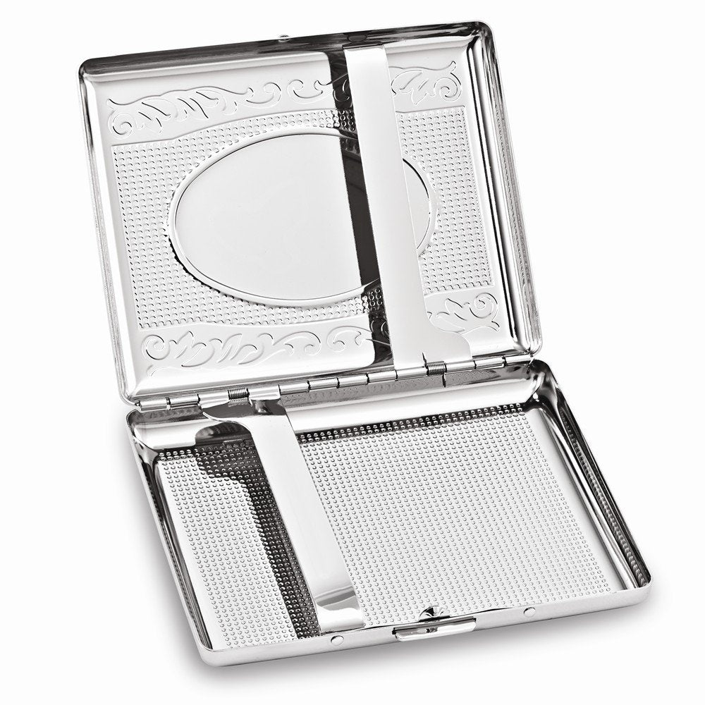 Nickel-plated Etched Cigarette/Card Case - Engravable Personalized Gift Item