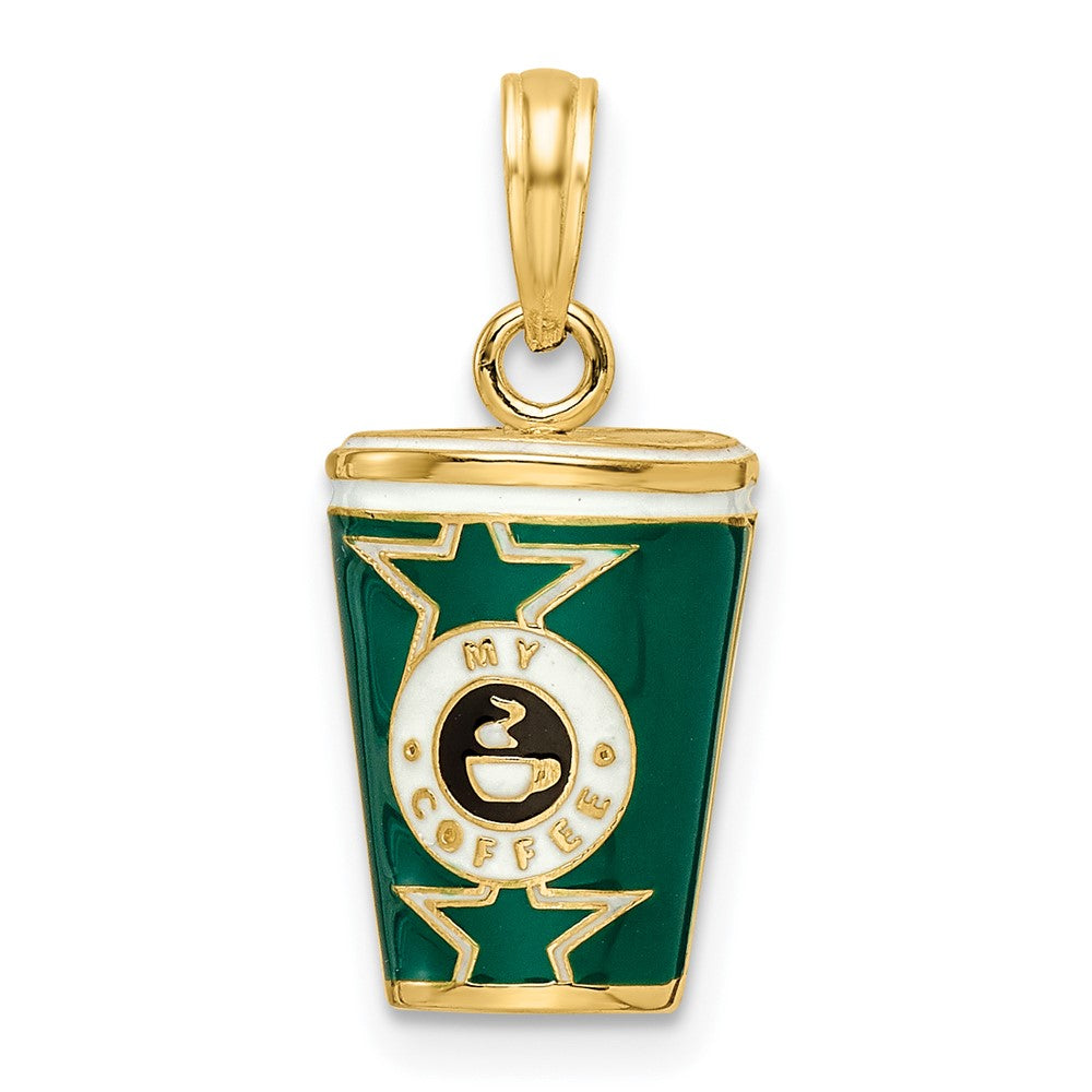 14k 3-D Multi-color Enameled Coffee Cup Charm