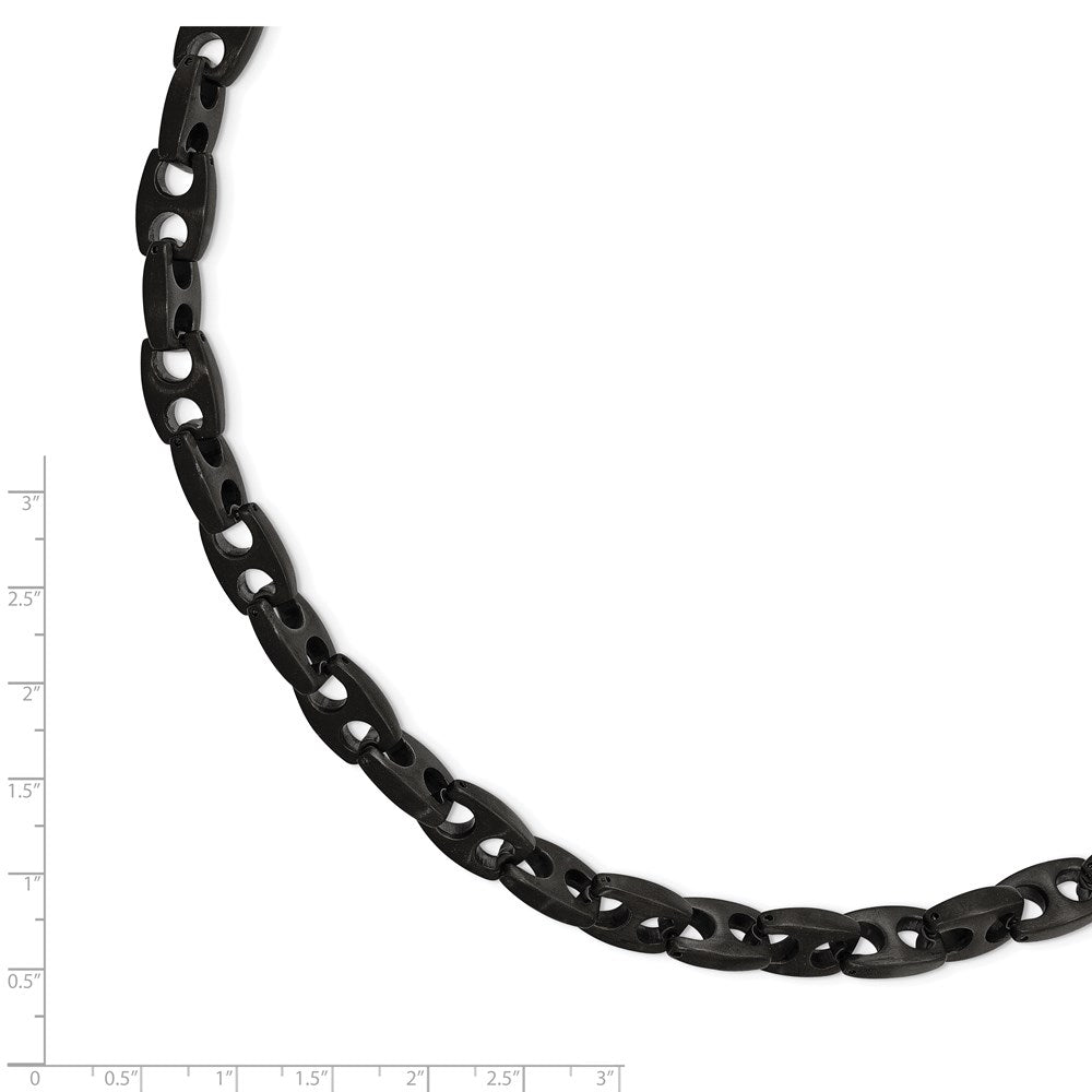 Stainless Steel Brushed Black IP-plated 9in Link Bracelet 9 inches