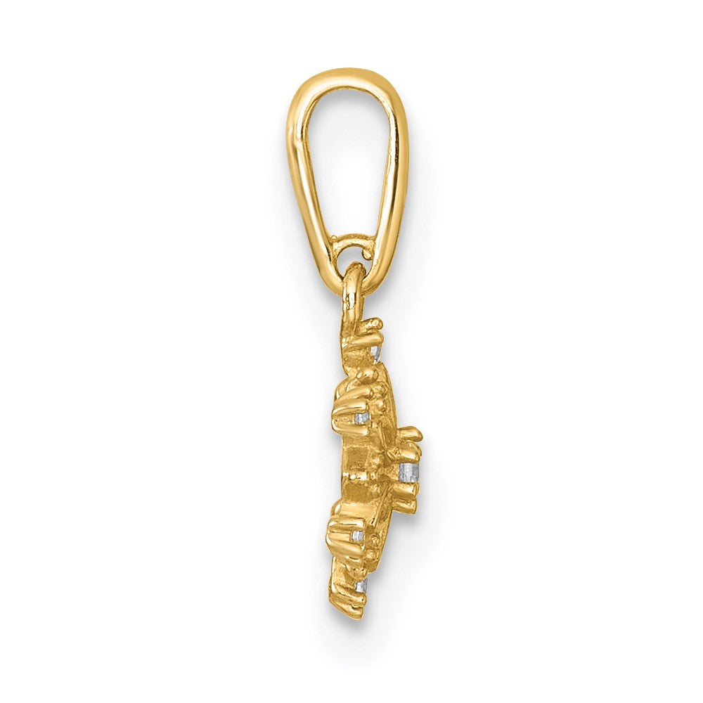 14k Madi K Polished CZ Snowflake Childrens Charm / Pendant