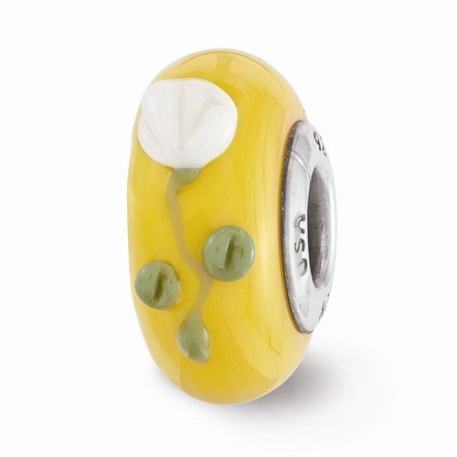 Finest Gold Sterling Silver Reflections Hand Painted Theta Phi Alpha Fenton Glass Bead