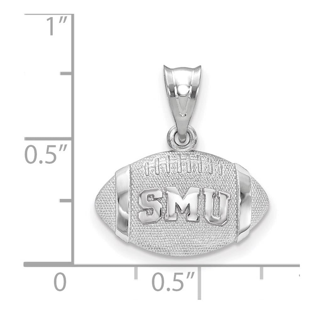 Logoart 925 Sterling Silver Southern Methodist University Football Pendant