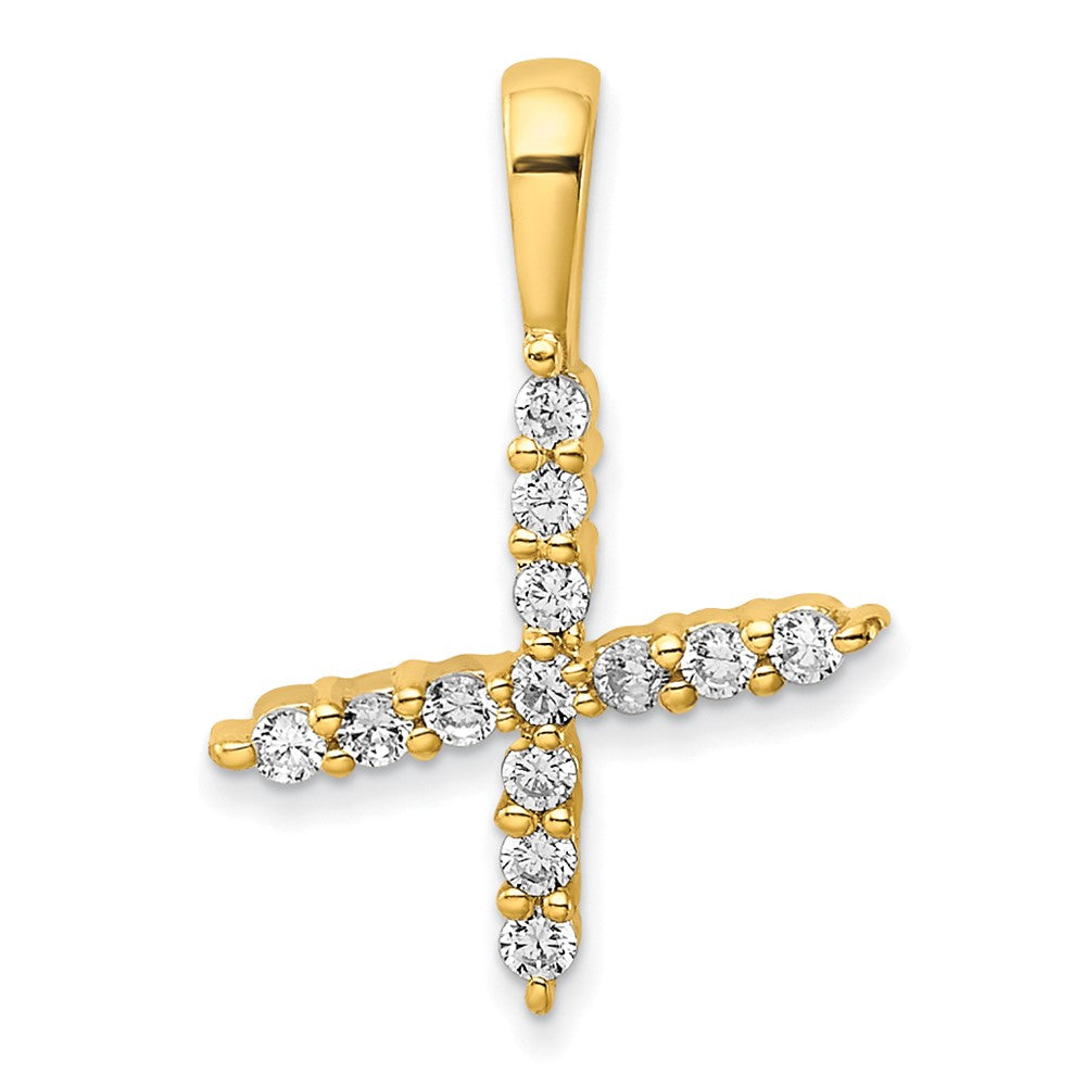14k 1/8 carat Lab Grown Diamond VS/SI+ G+ Letter X Initial Pendant