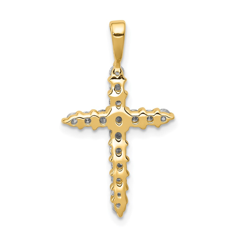 14k 1/2 carat Lab Grown Diamond VS/SI+ G+ Cross Pendant