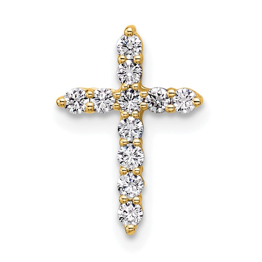 14k 1/4 carat Lab Grown Diamond VS/SI+ G+ Cross Chain Slide Pendant
