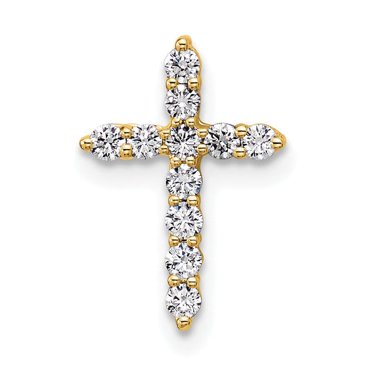 14k 1/4 carat Lab Grown Diamond VS/SI+ G+ Cross Chain Slide Pendant