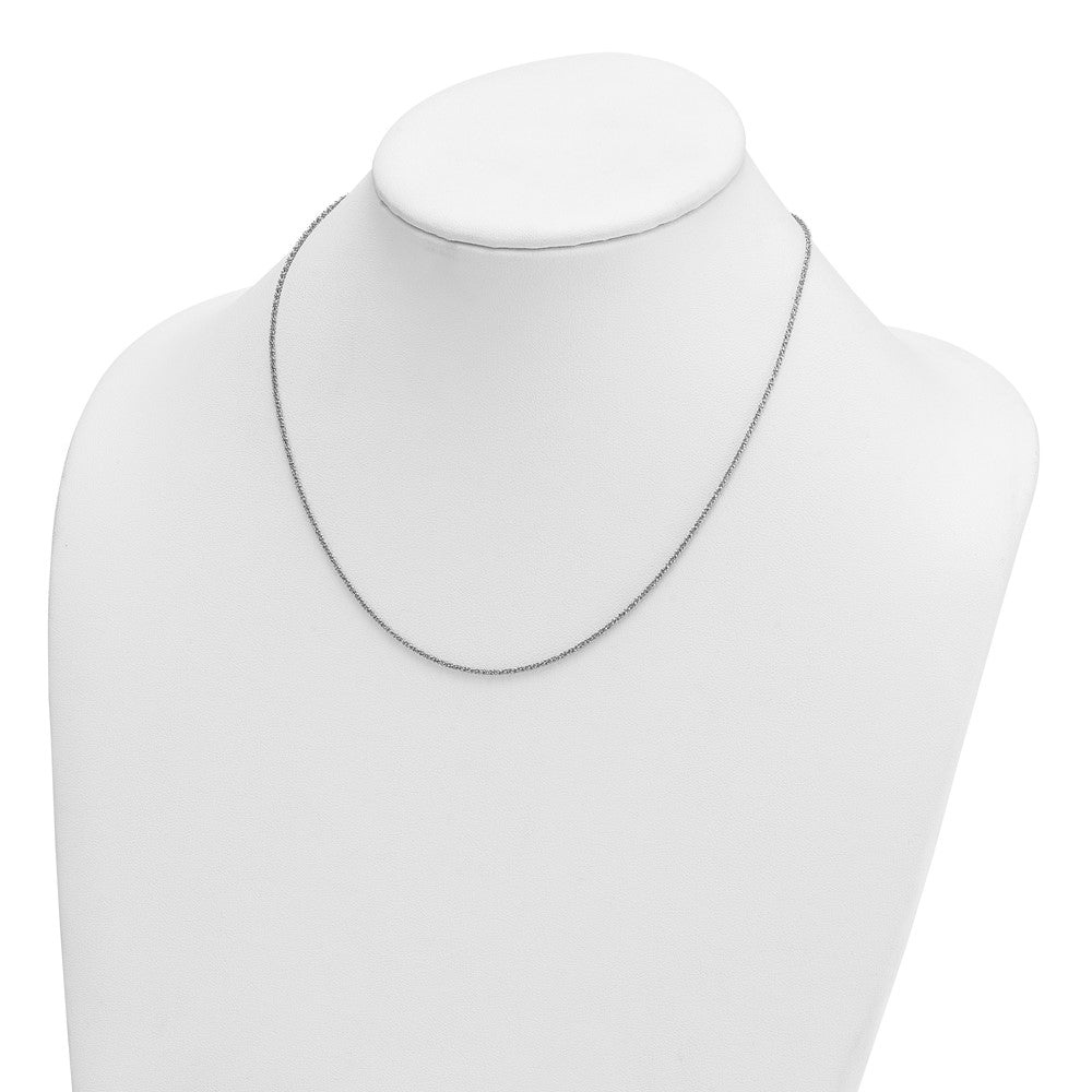 Sterling Silver Platinum-plated Fancy Glitter 18 inch with a 2 inch extention  Italian Rope Chain