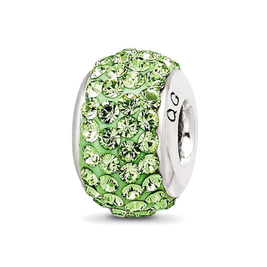Sterling Silver Reflections August Full Light Green Preciosa Crystal Bead