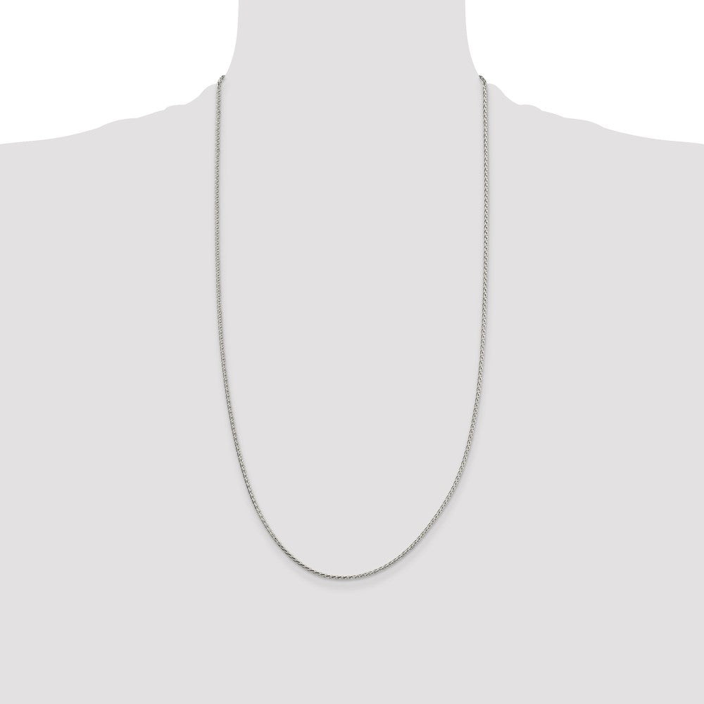 Sterling Silver 1.7mm Diamond-cut Round Spiga Chain 28 Inches