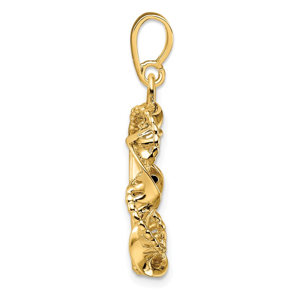 Wideband Distinguished Coin Jewelry 14k Polished Fancy Twisted Ribbon 13.0mm Prong Coin Bezel Pendant
