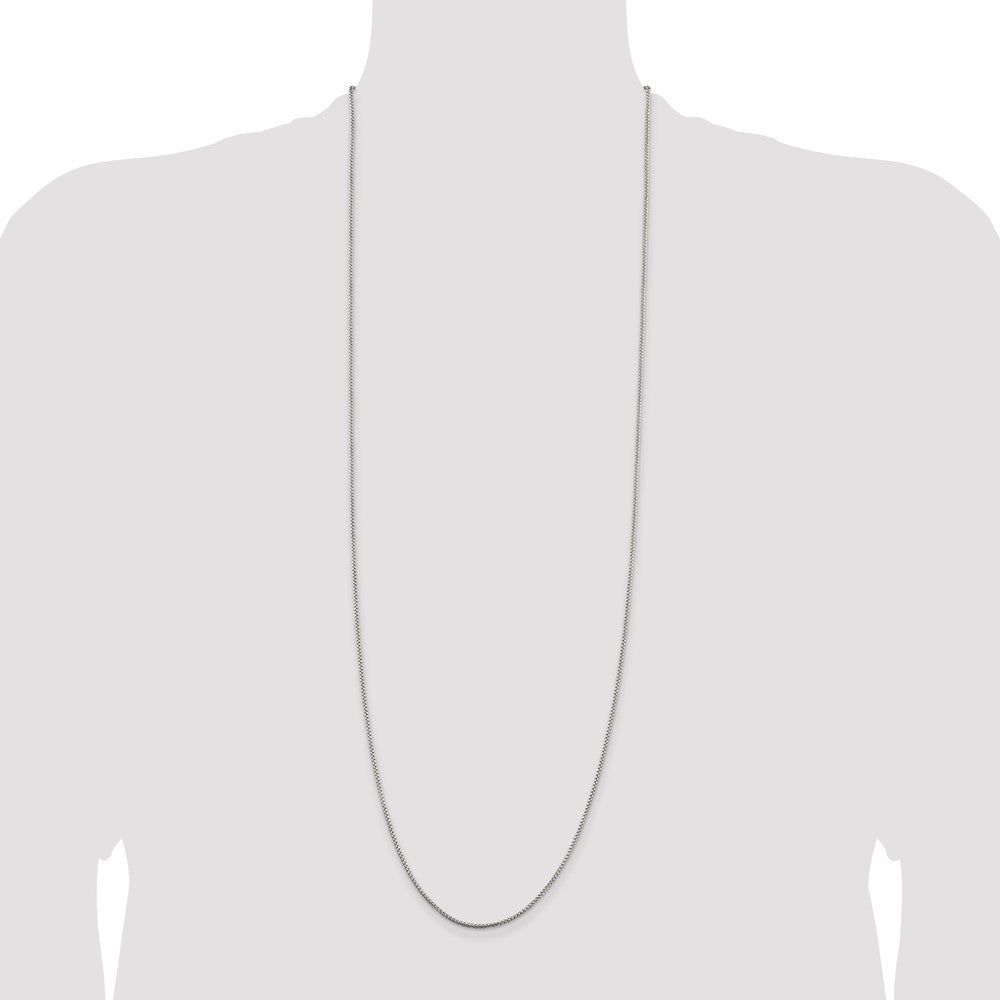 Sterling Silver 1.5mm Round Box Chain 36 Inches