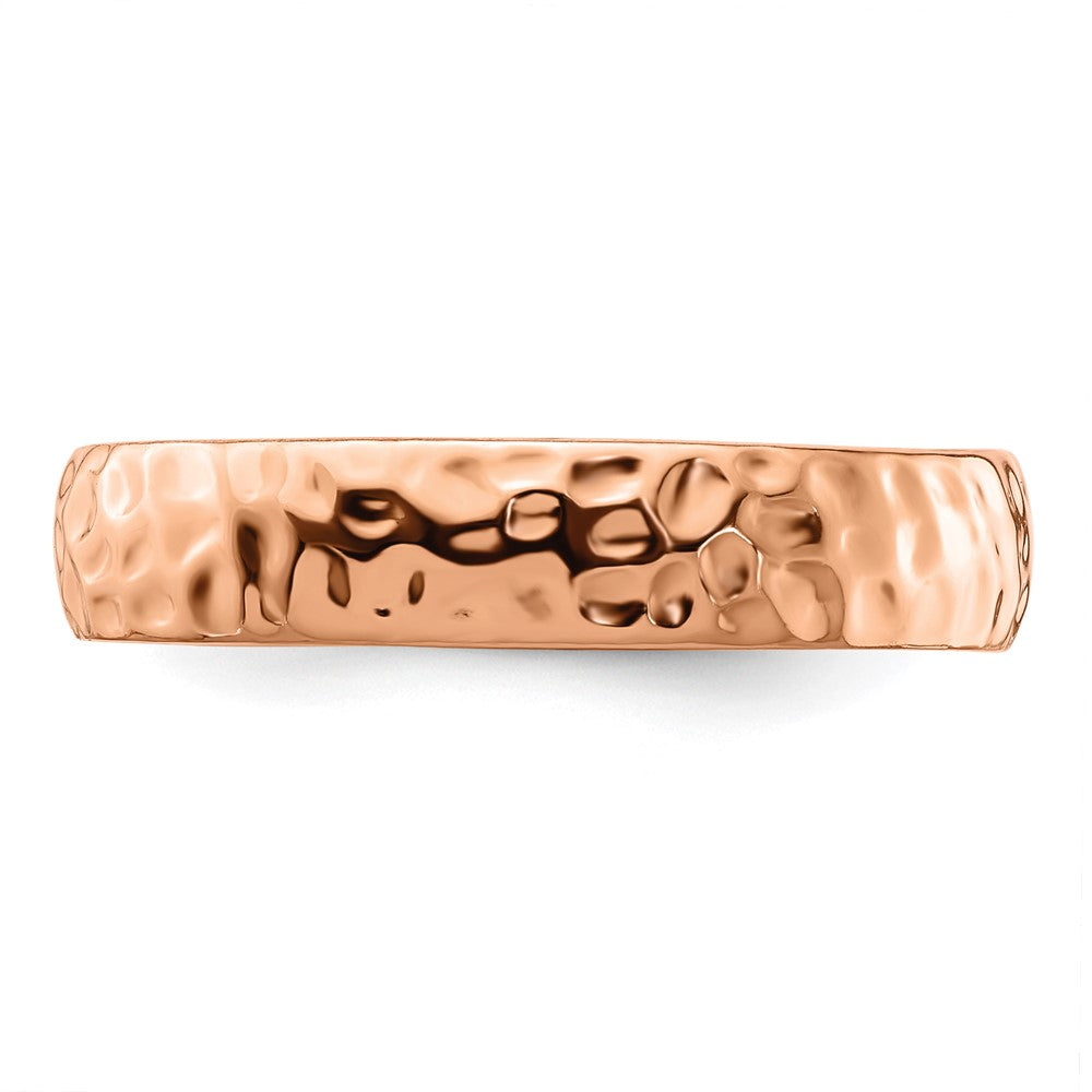 Sterling Silver Stackable Expressions Pink-plated Ring Size -8