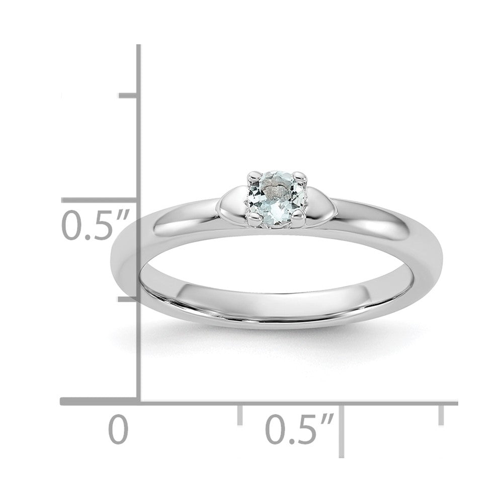 Sterling Silver Stackable Expressions Aquamarine Ring
