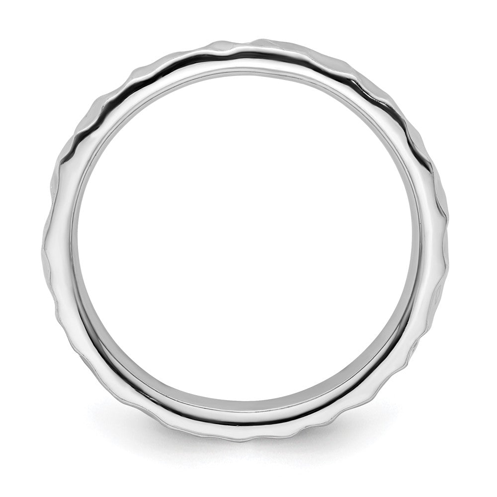 Sterling Silver Stackable Expressions Rhodium Ring Size -7